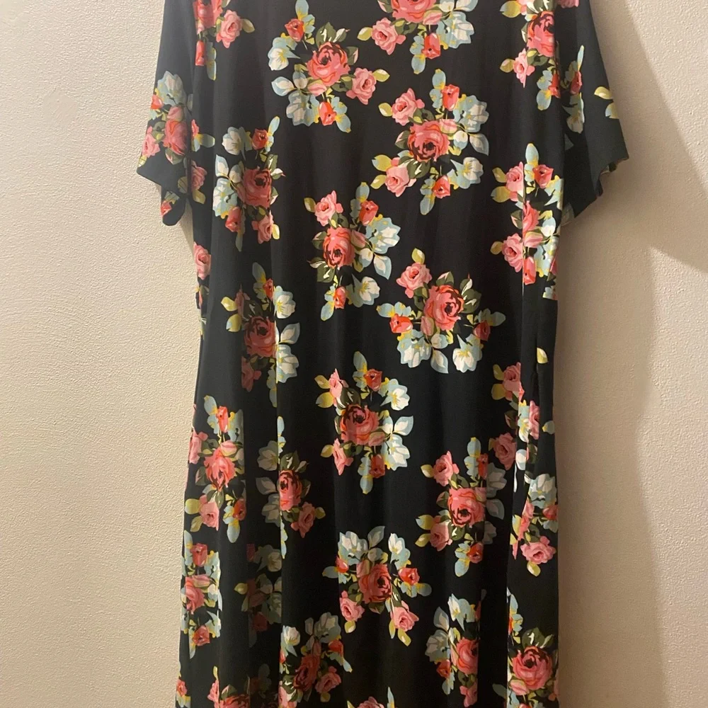Women’s 3X Floral Black Dress with pockets - Picture 9 of 11